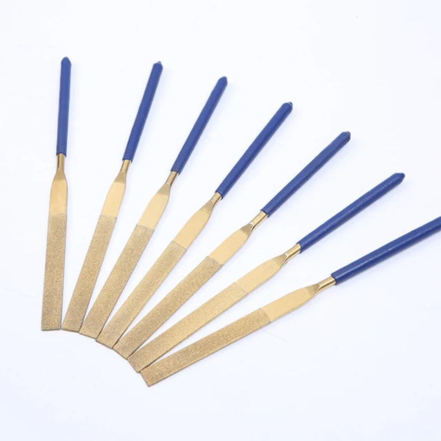 Hand Metal File Diamond Coated electroplated  titanium plating grinding needle file saw file