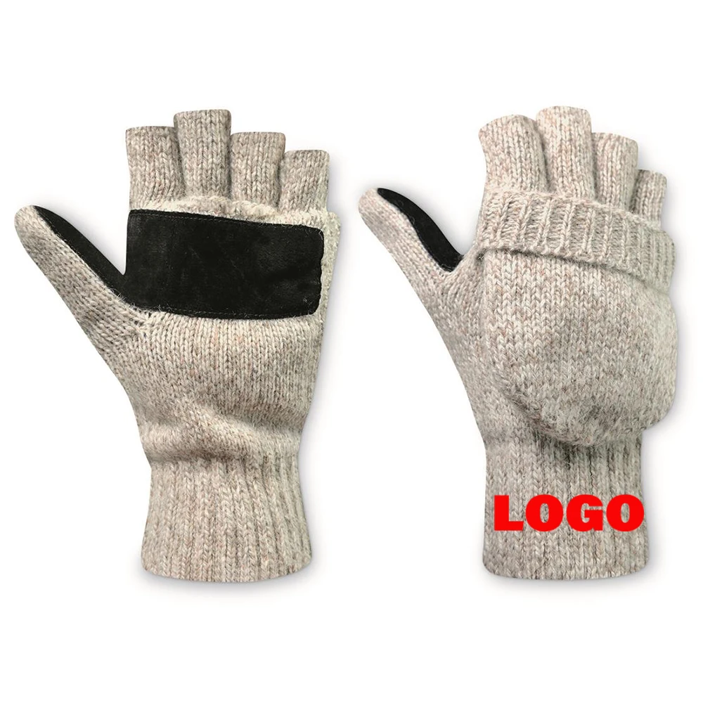  Шерстяные вязаные перчатки Deliwear Ragg для рыбалки с сенсорным экраном и откидной