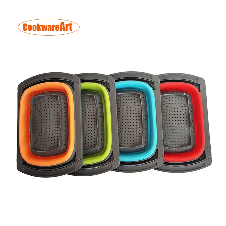 
Hot sale Collapsible Over Sink Colanders/Kitchen foldable Basket Strainer for vegetable and Fruit 