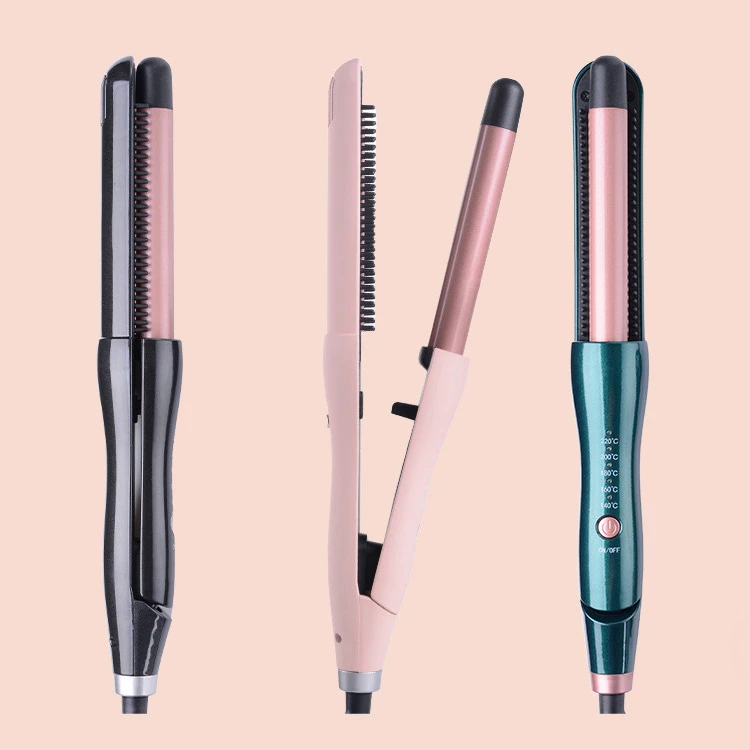 Профессиональные 3-дюймовый Резина чувствовать себя утюжок для волос щипцы для завивки волос с зубцы расчески для палочки Быстрый Подогрев волосы щипцы для завивки волос Электрический