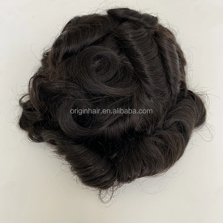 Hot Sale Male Hair Replacement System Prosthesis Australia base 100% Indian natural Human Hair Patch men wigs toupee for men