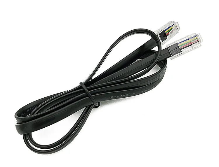 Телефонный Шнур UL20251 AWG 28, черный плоский провод с модульными разъемами RJ12 6P6C, длинный корпус, длина конца 1 метр/3,28 фута