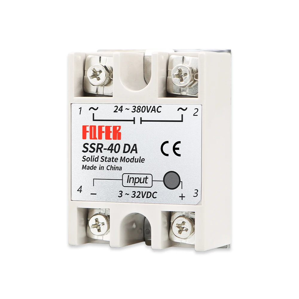FQFER SSR 40DA Single phase solid state relay DC controlled AC ssr 40a SSR 10DA 25DA 30DA 50DA 60DA 75DA 80DA 90DA 100DA