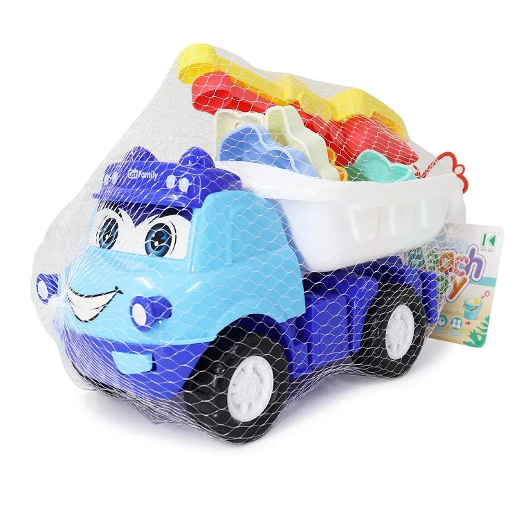 Popular beach truck toy 7 pieces shovel lovely car children sand beach toys for baby