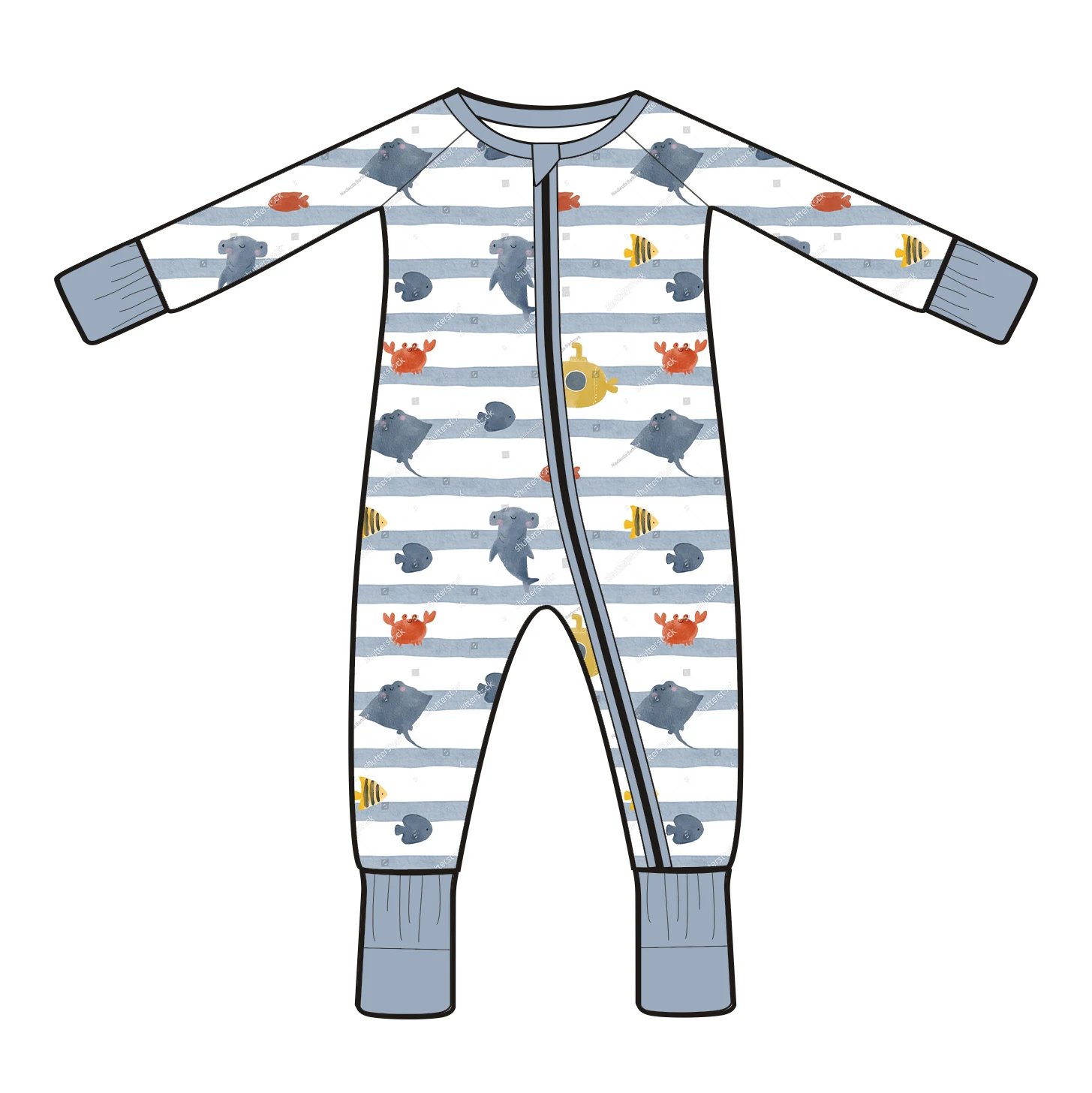 Premium Bamboo Viscose Baby Romper with YKK Zipper for Newborns High Quality Custom Pattern Comfortable Onesie