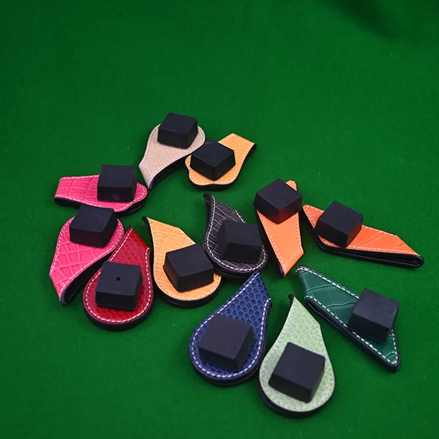 Billiards Chalk Holder Snooker Billiard Cues Products Magnetic Leather Chalk Holder