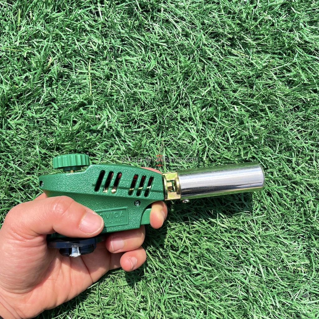 custom logo green torch lighter zhejiang-vapro kitchen blower  cooking torch flame gun for outdoor or cooking