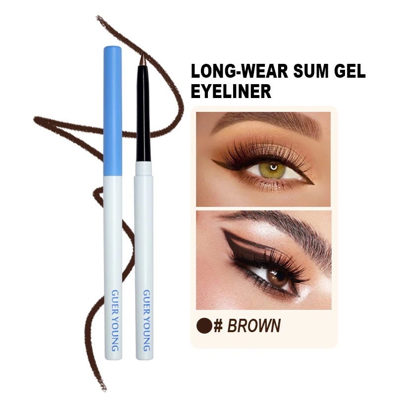 double head makeup Gel  eye liner with fashion waterproof lasting eye liner pencil eyeliner stencil Gel eyeliner Pencil