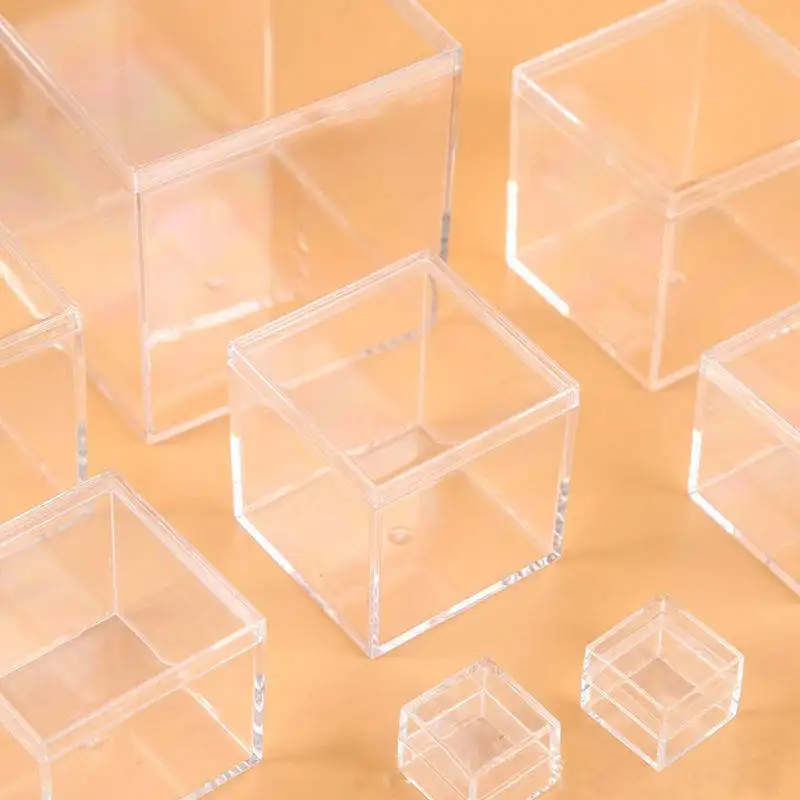Hot sale Plastic Small Food Grade Candy Box Clear Acrylic Cube Wedding Sugar Favor Box 2x2x2 inch