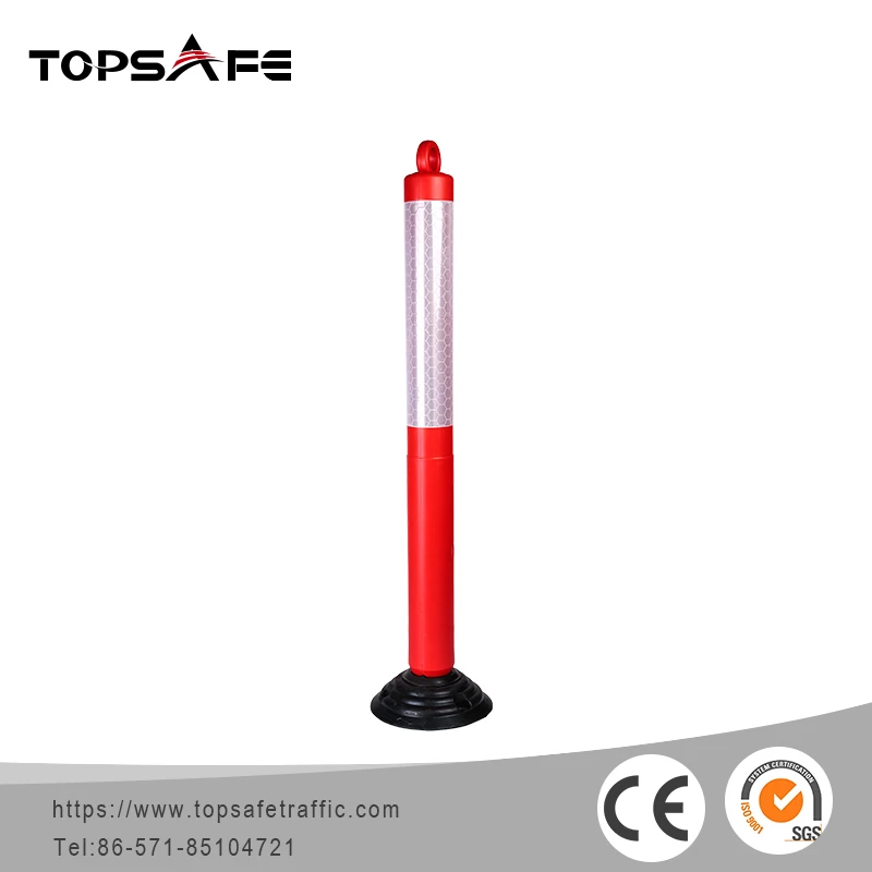 Plastic Traffic Pole Divider Flexible Delineator Warning Post For Road Construction Safety