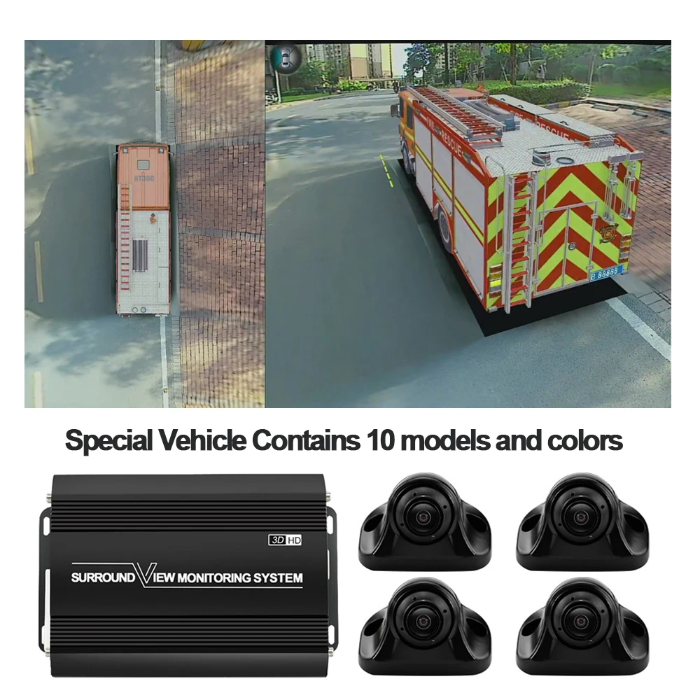 10.25inch touch screen control  3d 1080p Ahd Signal Super Night Vison 360 Bird View System For Bus Or Truck