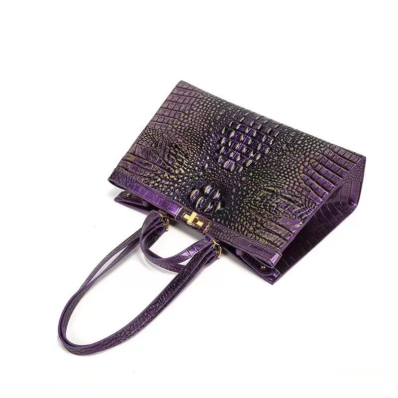 2023 Retro Luxury Ladies Handbags Alligator Tote Bag Unique Design Crocodile Patternnote Hand Bag Purse