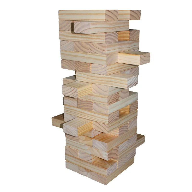 Деревянные блоки напольные для детей и взрослых, 56 штук, первоклассная сосновая древесина, сумка для переноски