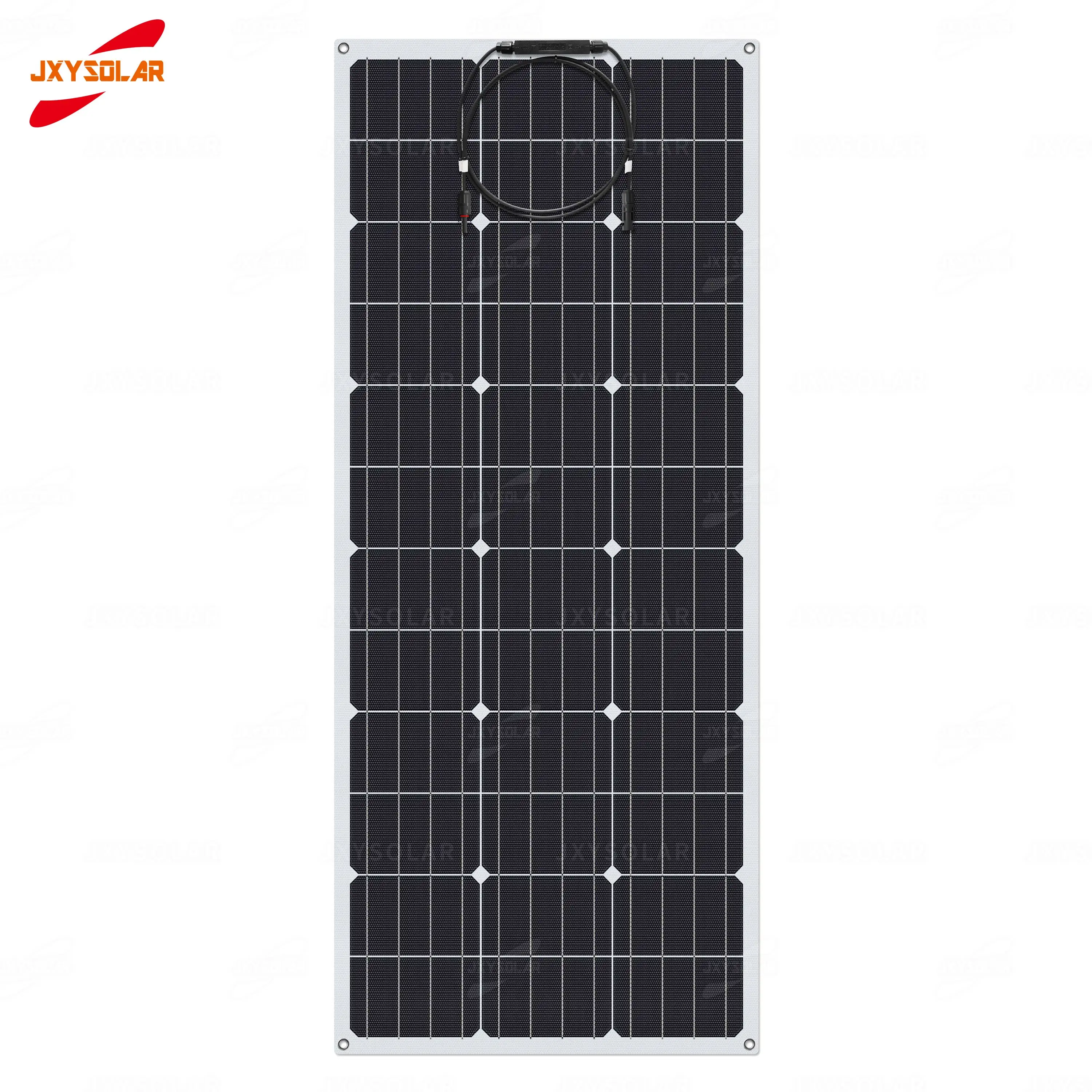 100W to 400W ETFE Surface Mono Cells Semi Flexible Solar Panel for RV Yachts Roof Batteries Fully Customizable