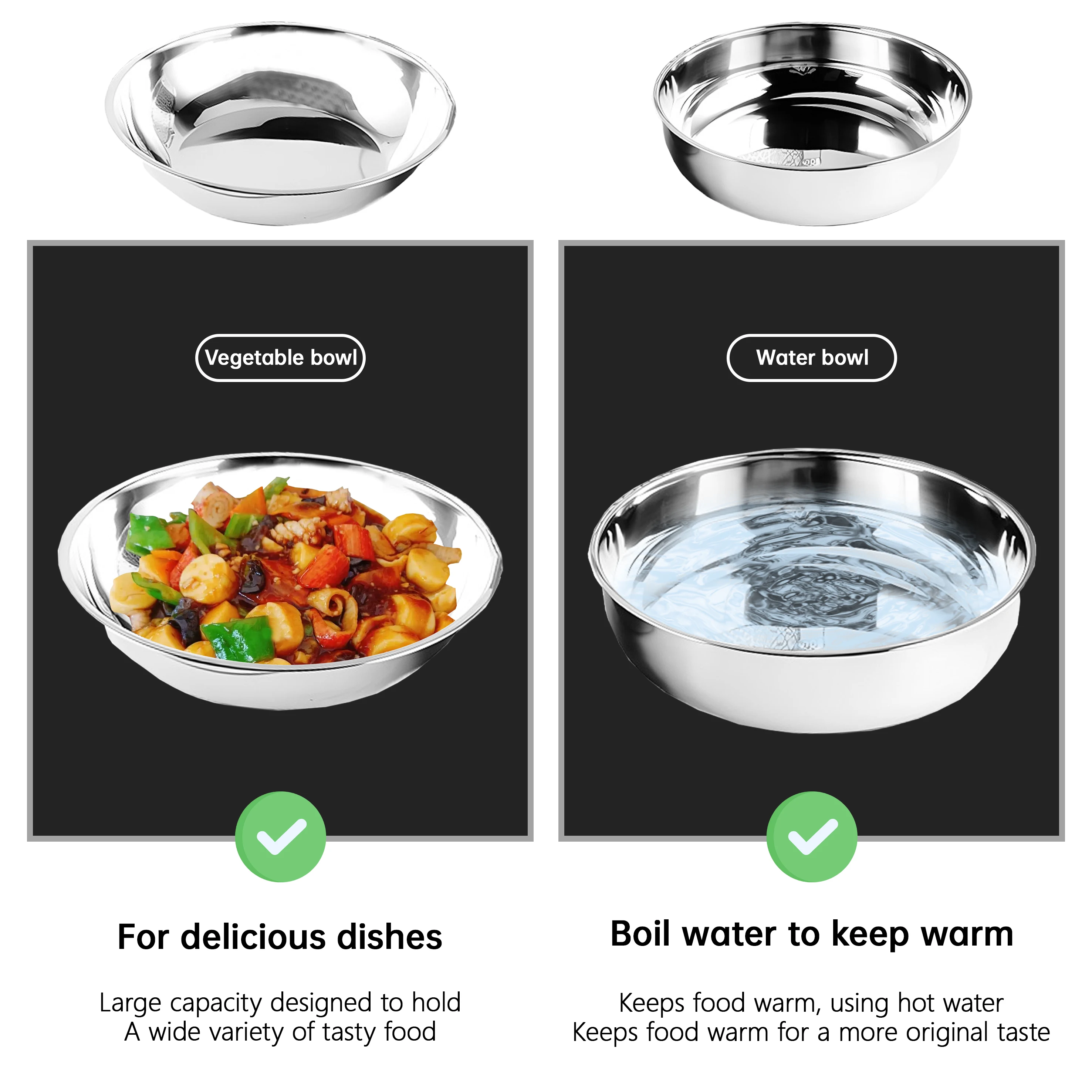 YITIAN Party Wedding Equipment Chafing Dish with Hanging Lid Catering Buffet Food Warmer Container Set