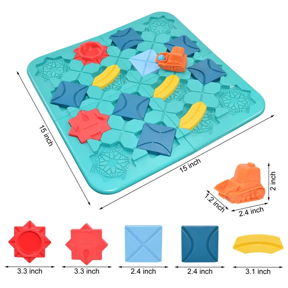 MINE Kids Road Building Maze Blocks Puzzle Logical Road Builder With 118 Challenges Pull Back Car Children Educational Toys