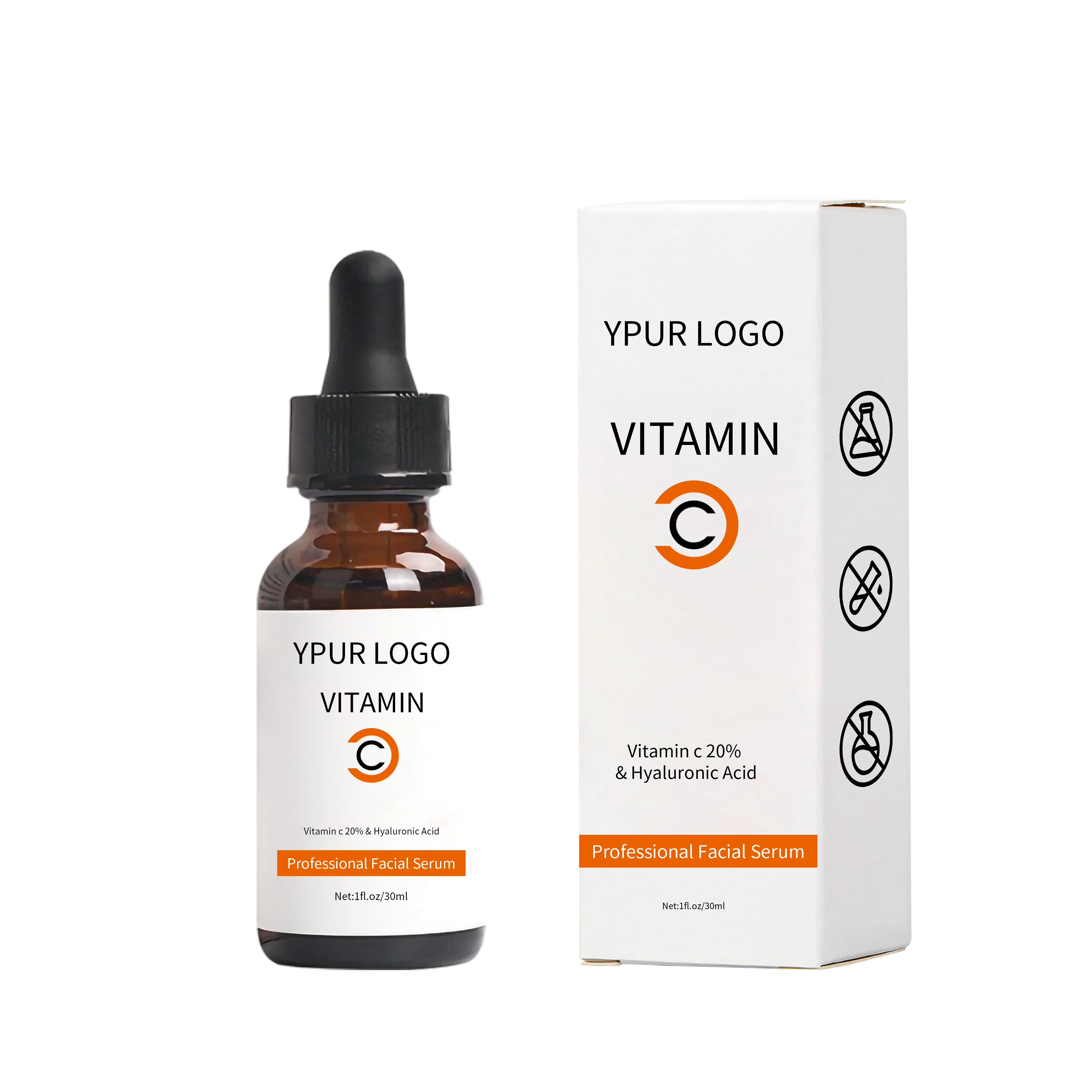 Private Label Antioxidant Moisturizing Dark Spot Serum Face Whitening Anti Aging True Skin Vitamin C Serum