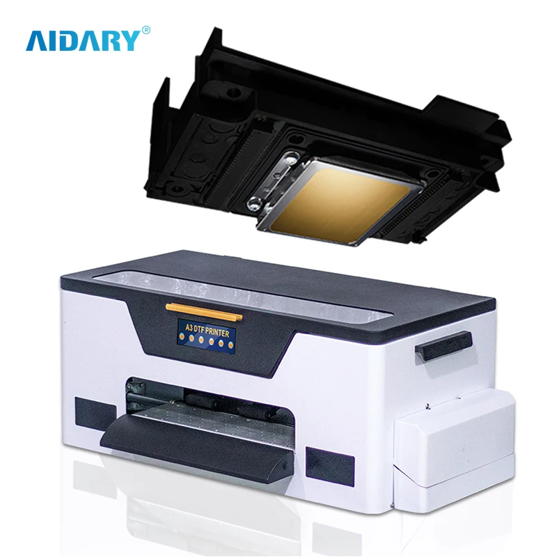 AIDARY Easy Operate Desktop Mini A3 Single Head XP600 DTF Printer for Starter Kits Black Inkjet Printers Fabric Printing 38 1SET