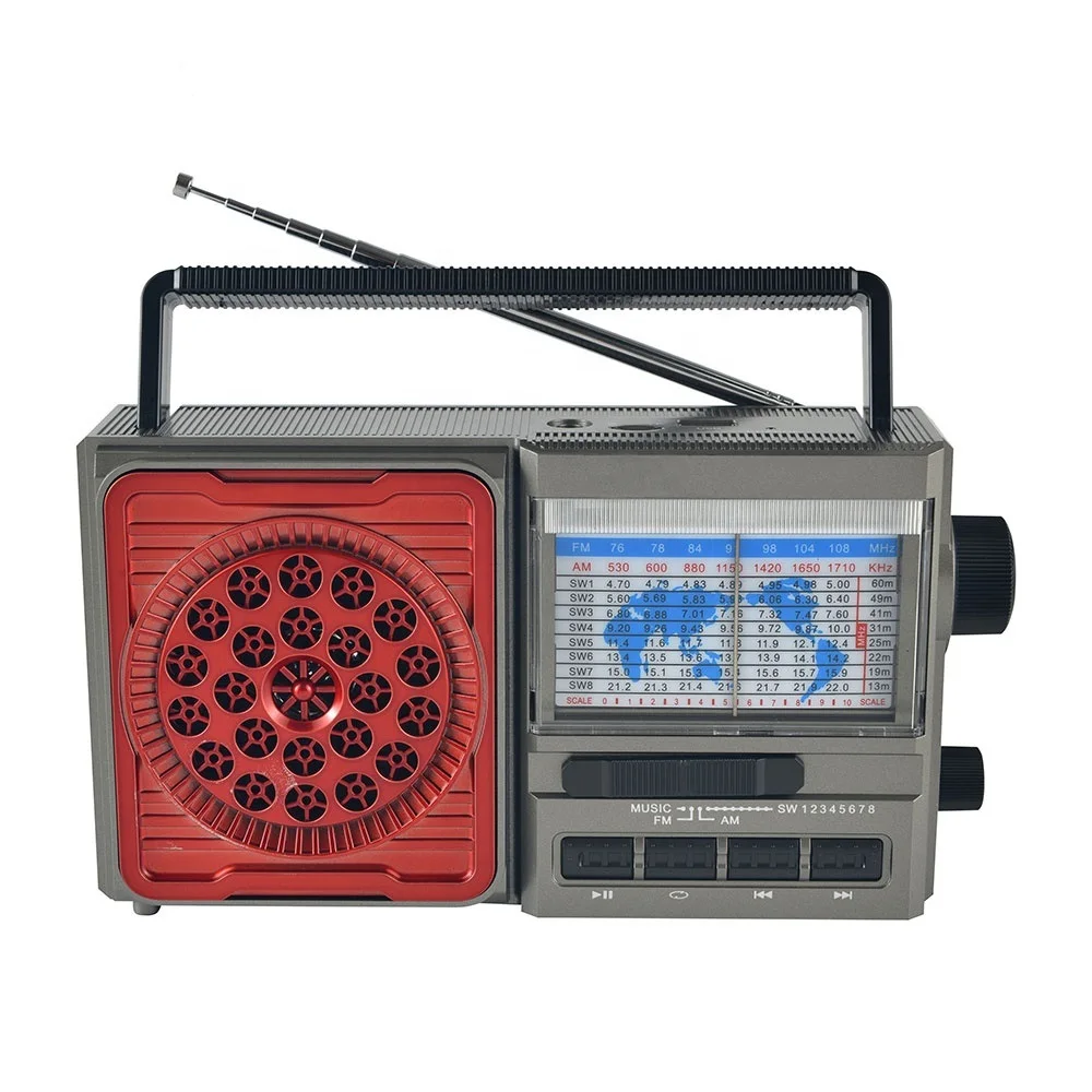 Customization   Multi bands Radio With Powerful Sound Support AM/FM/SW1-8 10 BAND RADIO,USB/TF SLOTS F-P-305BT-S