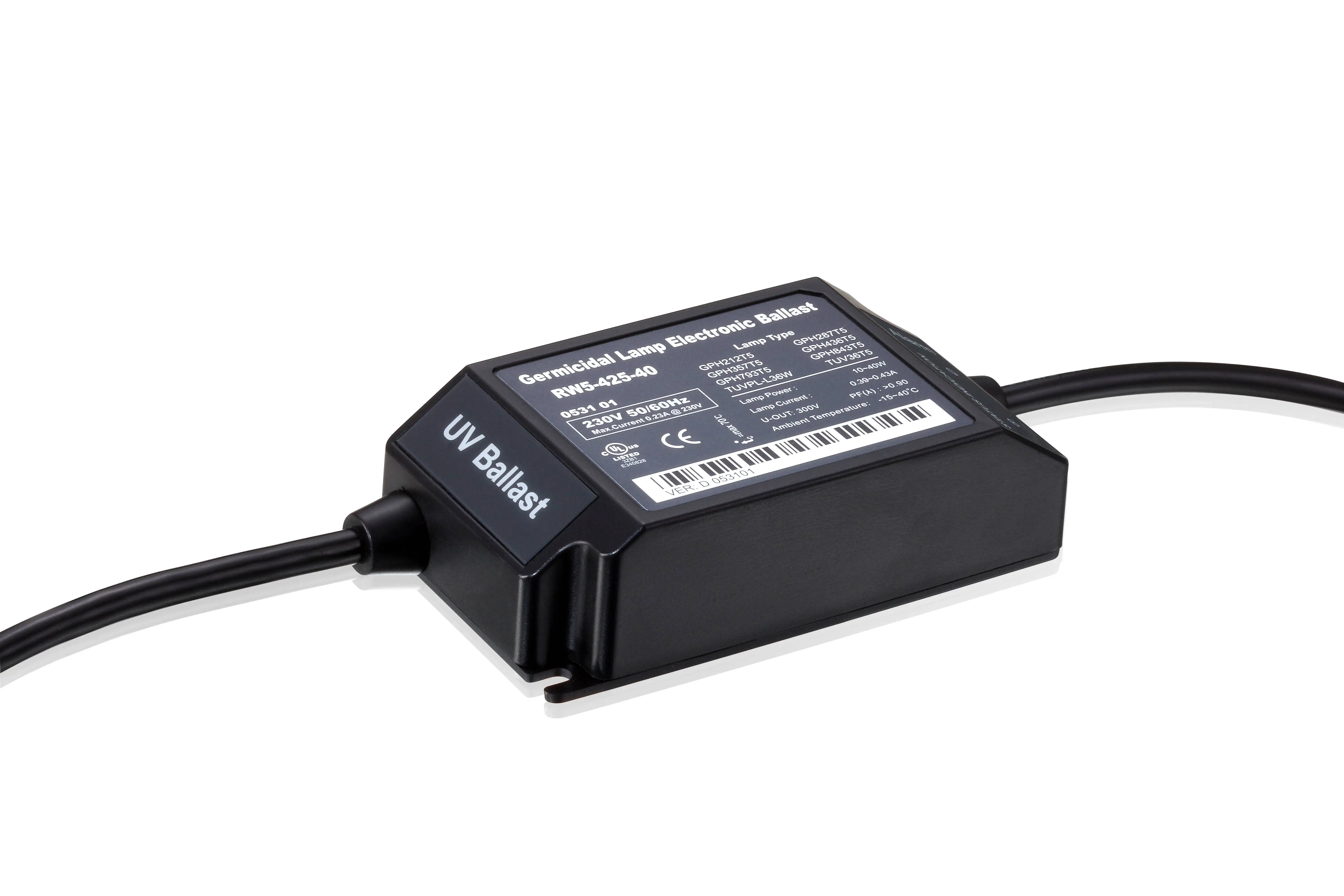 Input Voltage 110V 120V 10-40W UV Lamp Electronic ballast RW5-425-40A UV Electronic Ballast