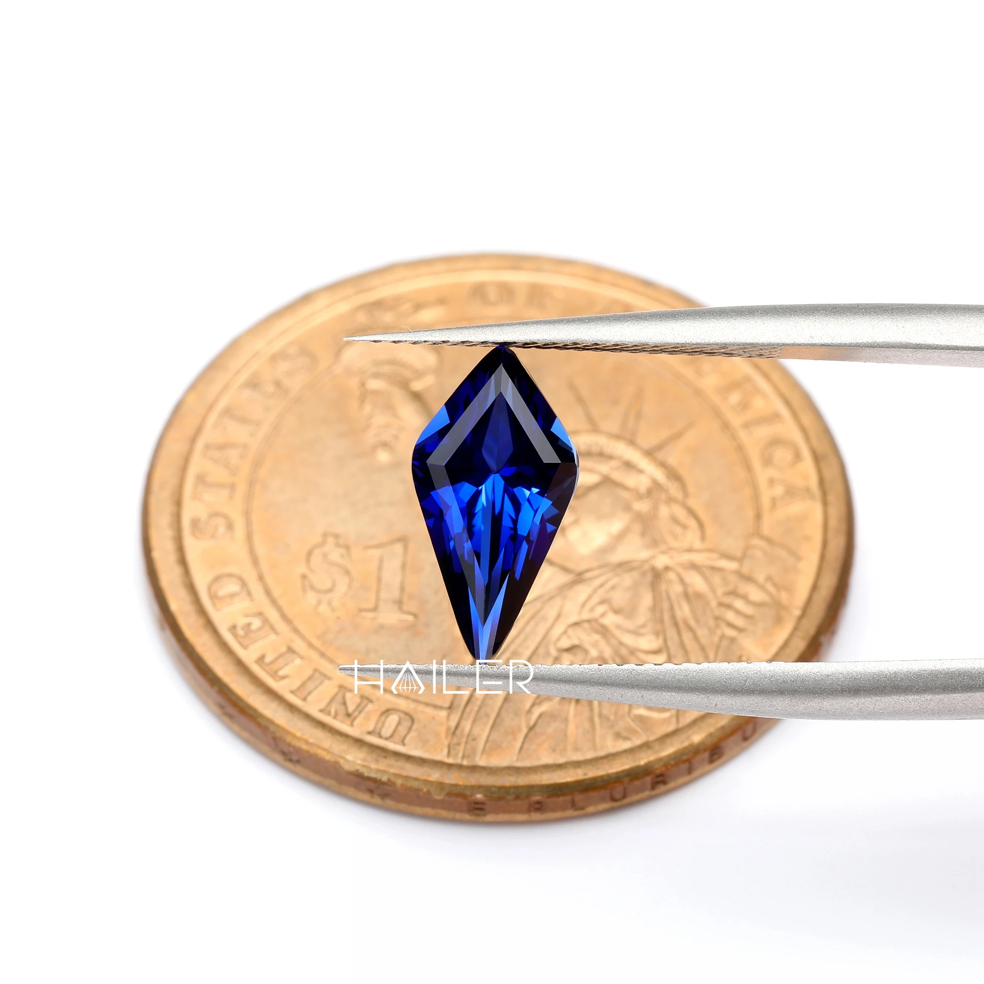 Kite Shape Lab Grown Gemstone China Loose Sapphire Stones Blue Sapphire