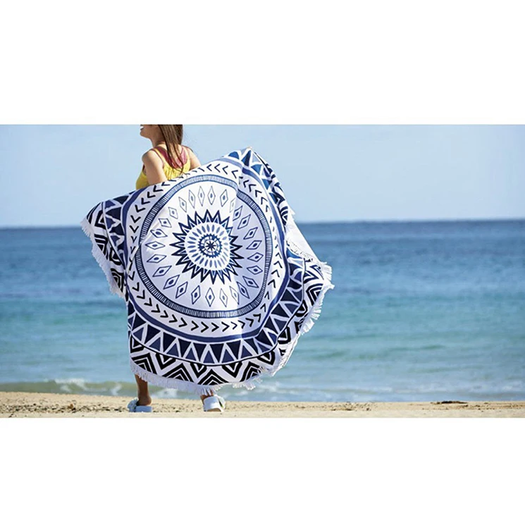 Bindi Microfiber Sand Free Circle Watermelon Outdoor Picnic Blanket & Beach Mat