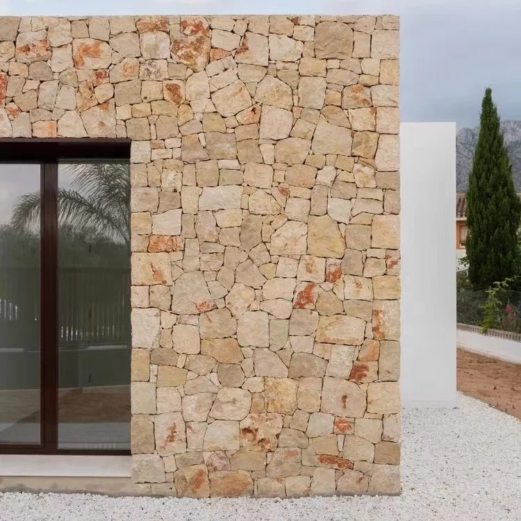 External Natural Stone Beige Landscape Wall Cladding Limestone Tiles