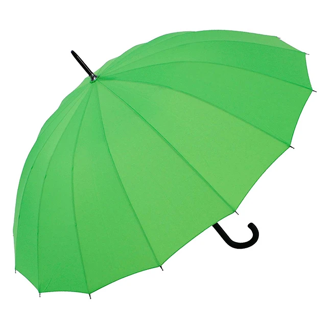Yubo Auto open 27 inch 16 ribs promotion yellow umbrella strong windproof frame custom logo straight umbrella