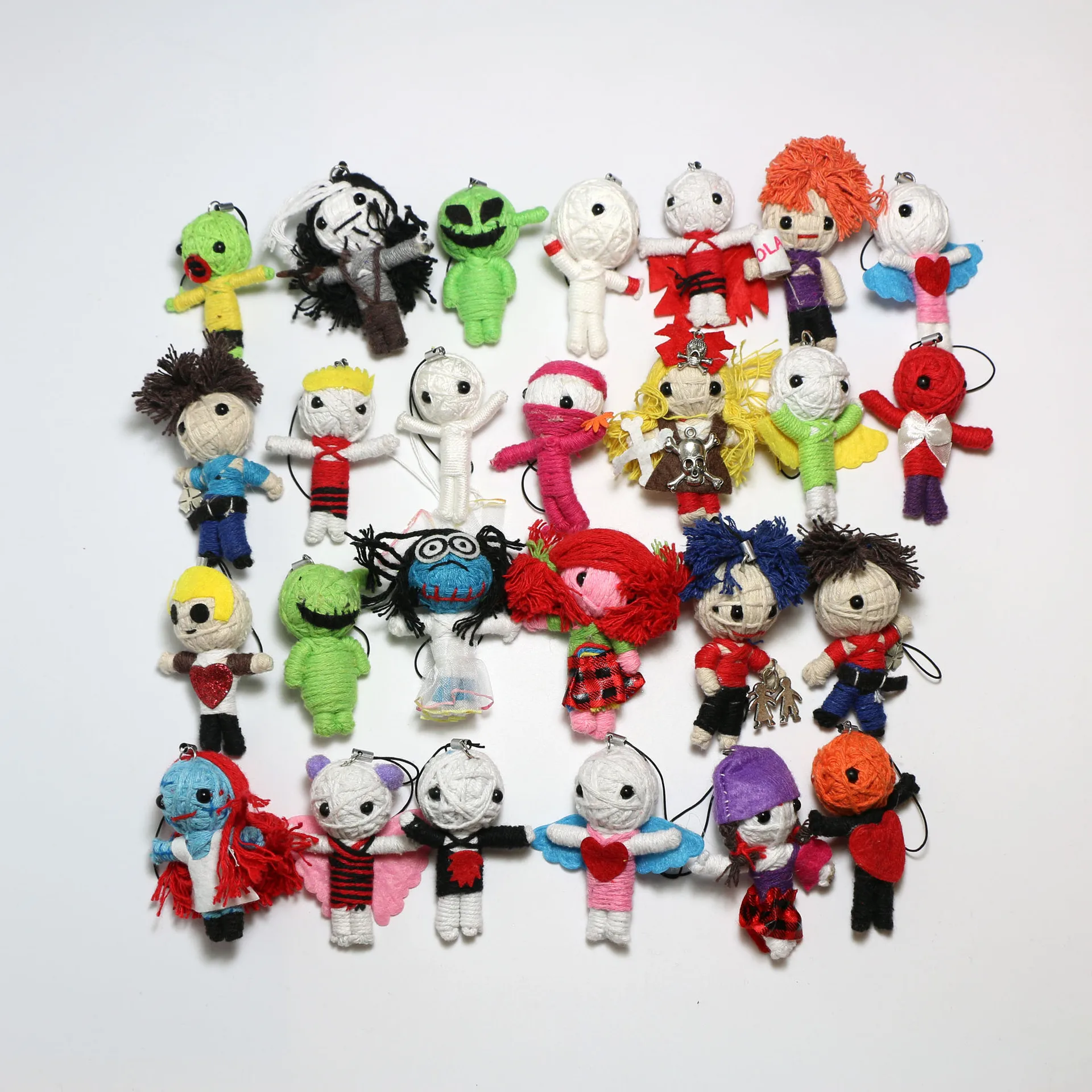 wholesale cheap  handmade keychain voodoo doll promotional festival gifts plush voodoo mini keychain