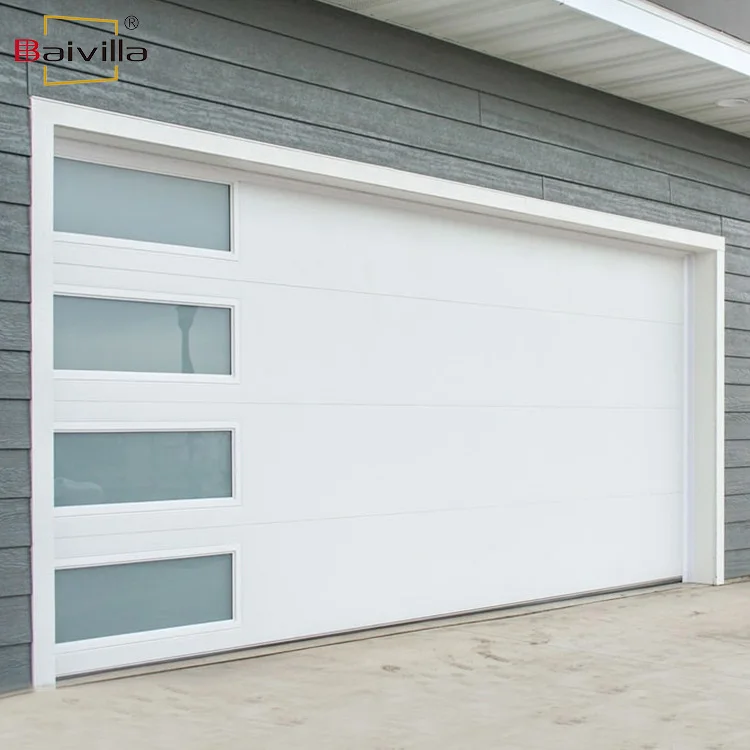 Factory price custom design modern white aluminum panel remote control electric automatic open insulation sectional garage door