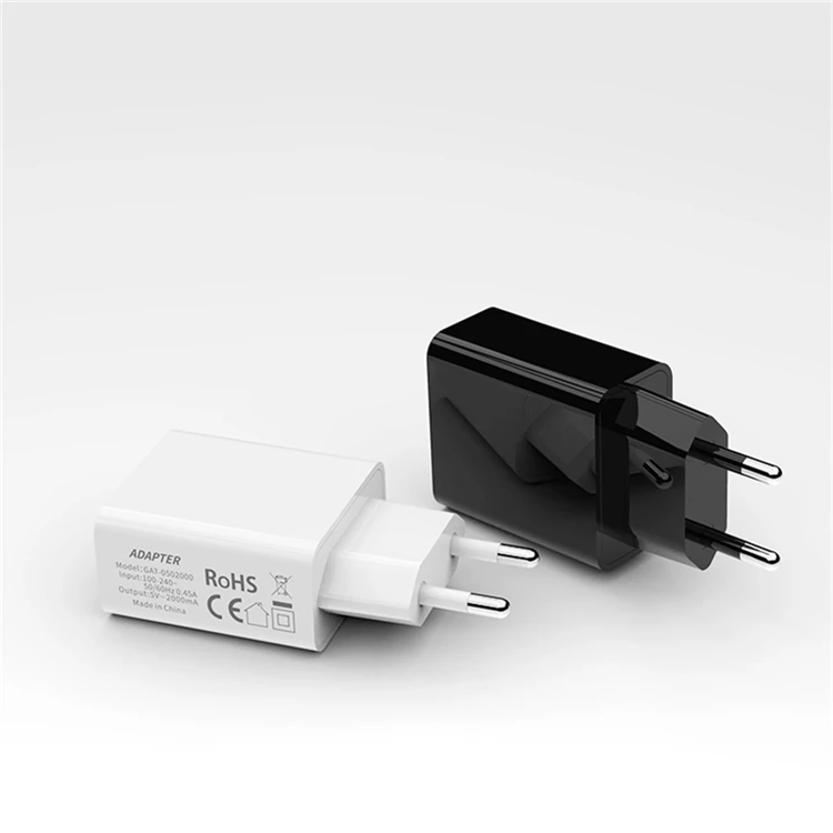 Manufacturer Supplier Ce 2 Usb Ports 5v 2a Travel Portable Universal Phone Wall Charger Adapter