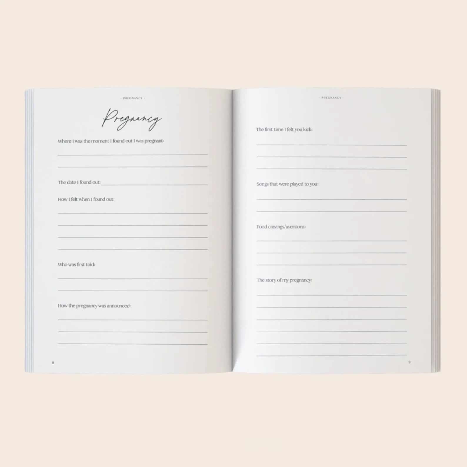 Linen Baby Memory Book Capture Every Precious Moment from Pregnancy to 5 Years