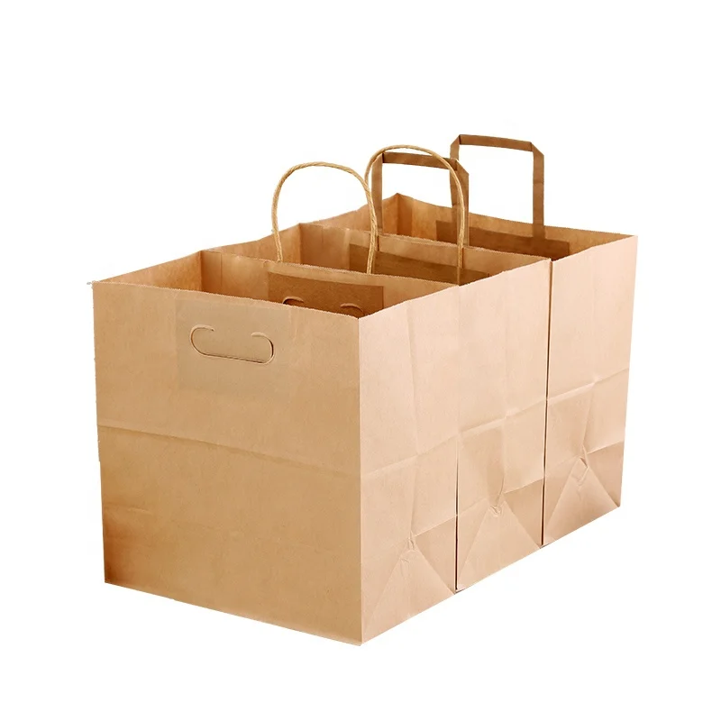 
Recycle wholesale flat paper bag kraft shopping bags for paper carry bags with handle 
