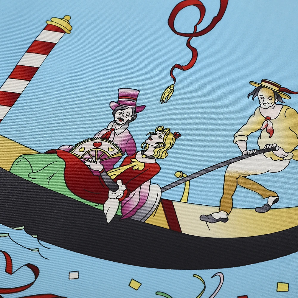 Scarf Collection Hand Crafted Pure Silk Venice Italy Carnival Scarf Carnevale Di Venezia Headscarf Gondola Neck Scarf