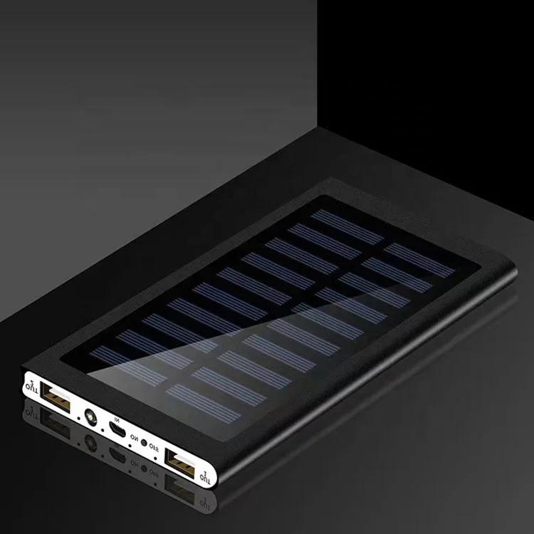 High Quality Dual USB Charger Travel Powerbank LED Solar Power Bank 10000mAh Powerbanks With Solar Panel