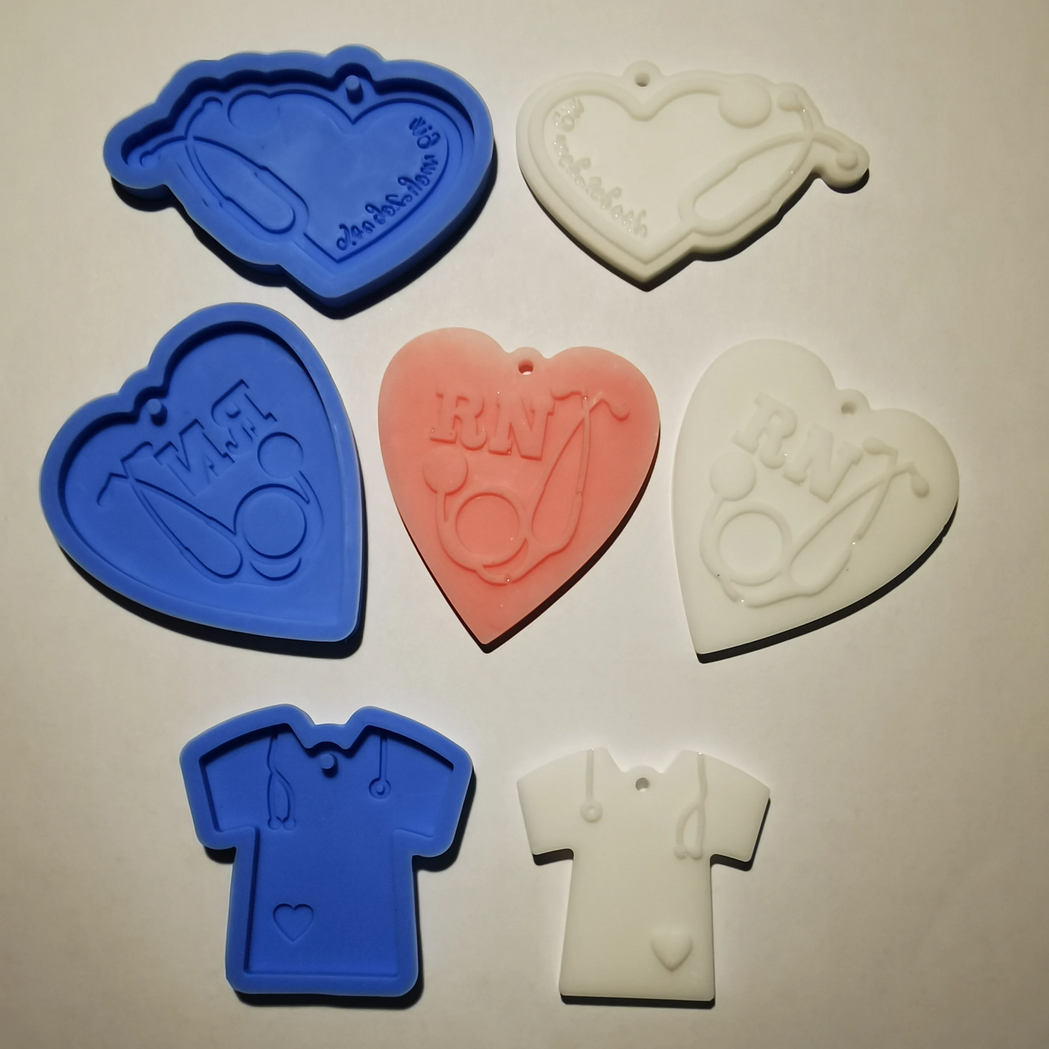 New Design Nurse Outfit Resin Silicone Keychain Mold For Epoxy