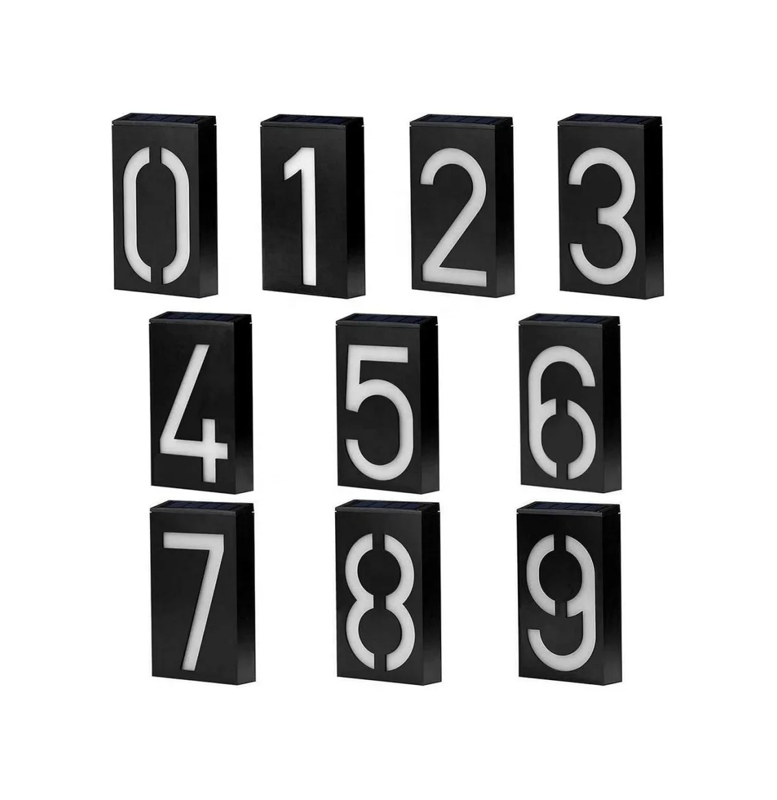 Home decoration Led wall Outdoor Waterproof Garden Door House Number 0 to 9 solar lights outdoor waterproof