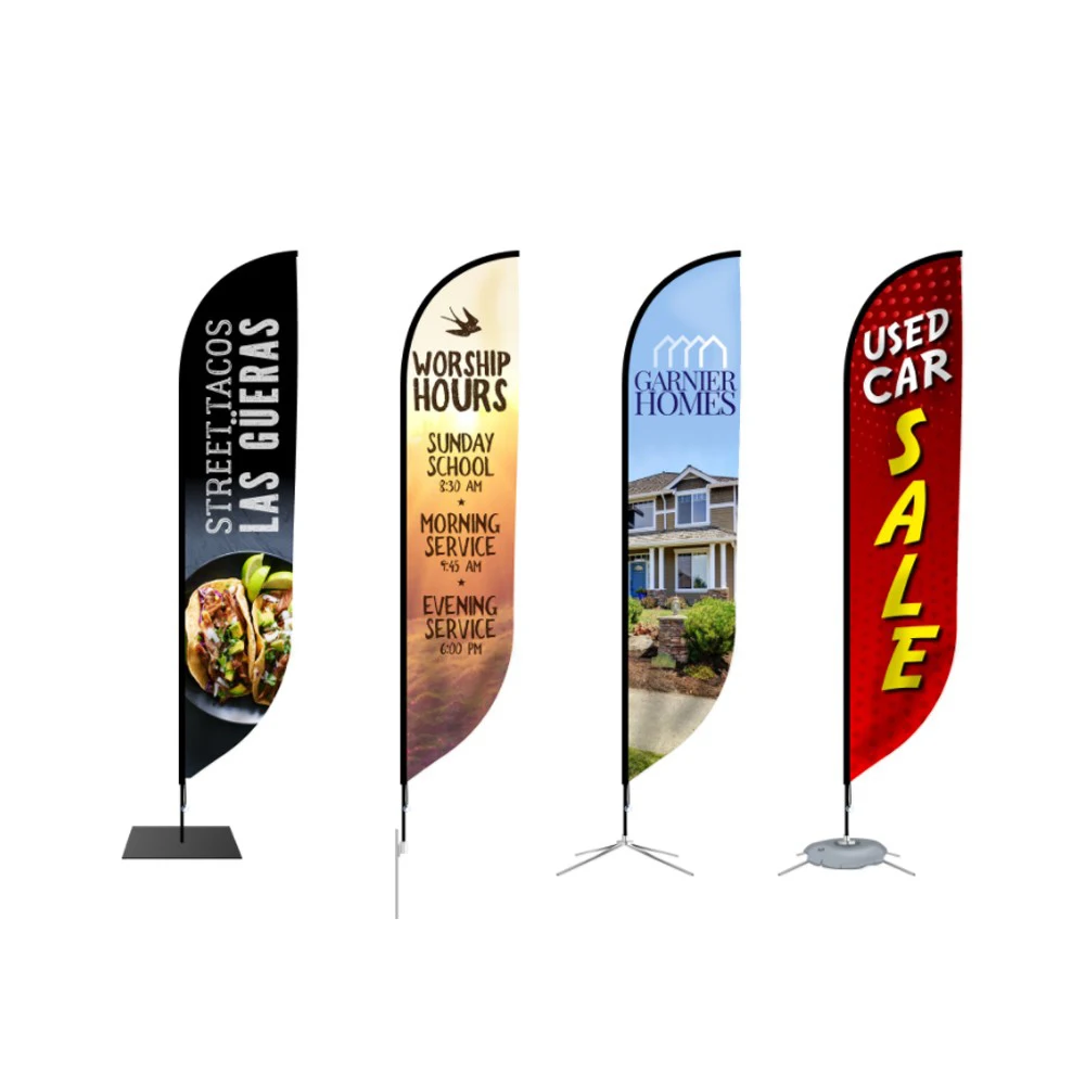 Custom Printing promotional Advertising exhibition event outdoor Feather Flag Flying Beach Flag banner stand Teardrop Block Flag