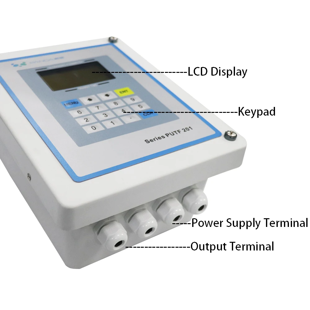 Digital LCD Display Flowmeter Price RS485 Modbus Clamp On Ultrasonic Flow Meter
