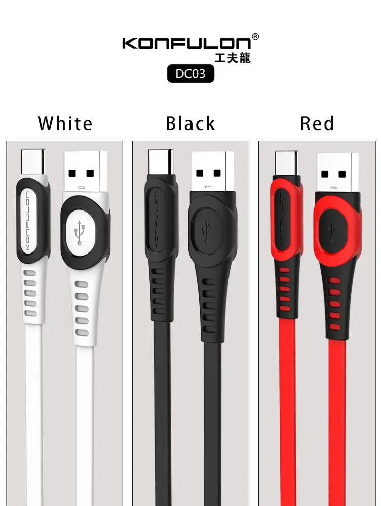 
Konfulon Ultra Strong fast usb c charging data cable for mobile phones 