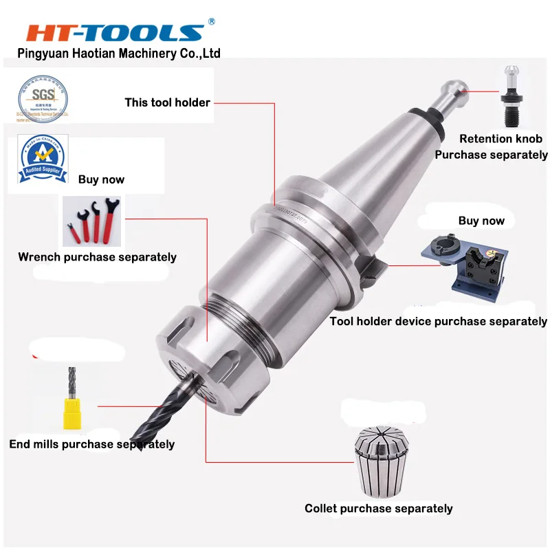 High speed high accuracy cnc milling machine tools DIN69871.40 ER32 collet chuck AD/B type with