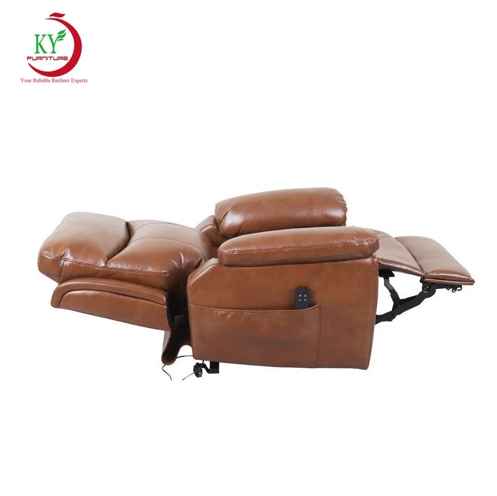 JKY Lays Flat Electric Power Recliner Chair Furniture Breath Leather Sofa Leisure Chair Living Room Furniture 35-40 High Density
