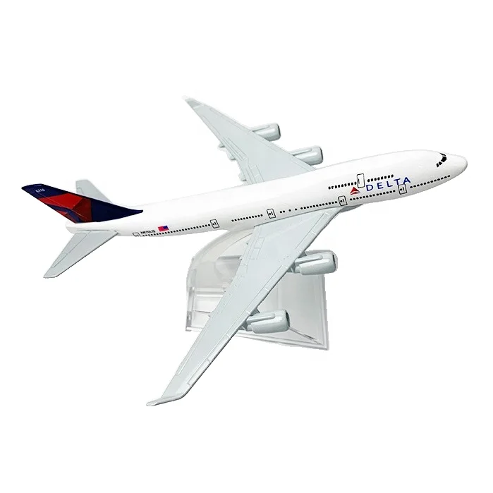 Gift Ideas Scale 1:400 16cm Boeing 747 Aircraft DELTA Airline Desktop Diecast Airplane Aircraft Models