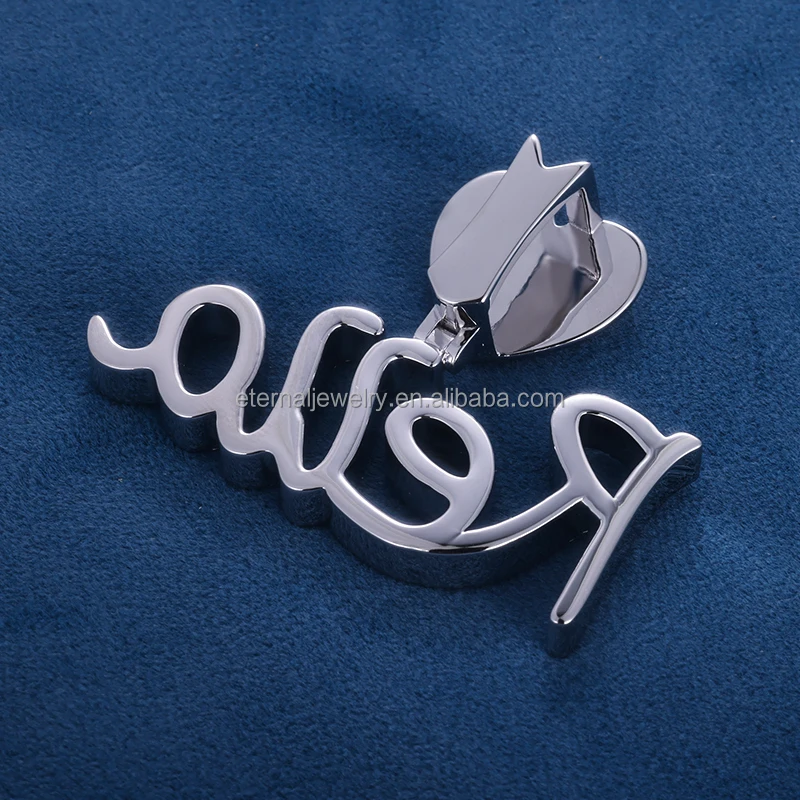 Customized S925 Silver 10K 14K 18K Solid Gold Charms D VVS Moissanite Diamond Letter Name Logo Pendant