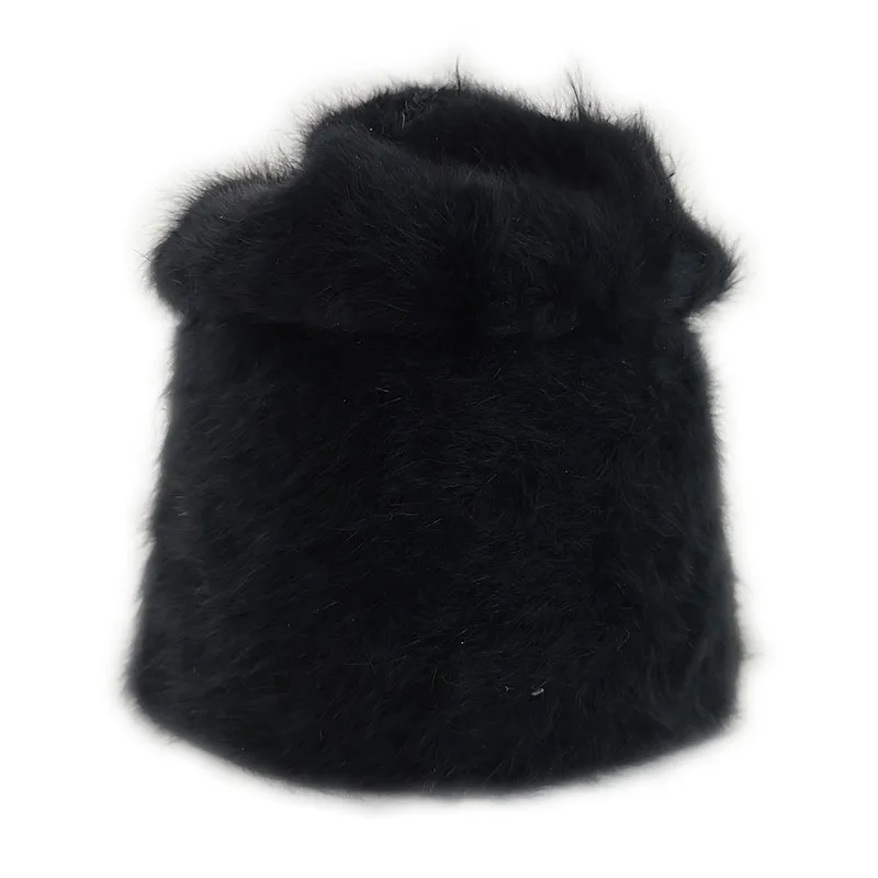 Custom top quality soft angora rabbit wool beanie knit winter hats