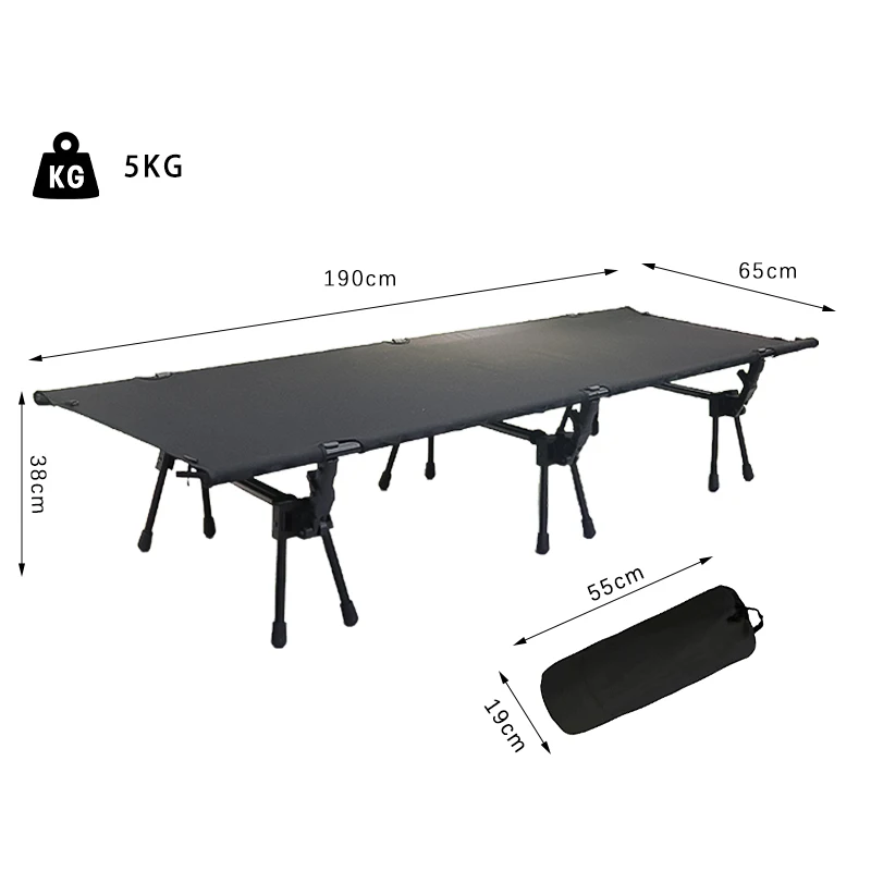 Wholesale Adjustable Collapsible Polyester Folding Camp Bed Camping Beaching Traveling Cot Bed