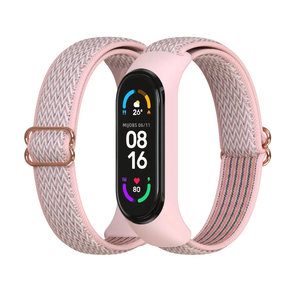 Nylon strap for Mi band 7 5 6  bracelet NFC smart Watch replacement Mi band colorful strap anti-lost wristband