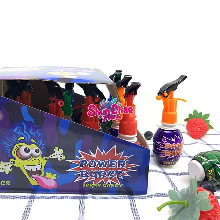 OEM Wholesale Mini Boom Grenade Shape Fruit Flavour Liquid Spray candy