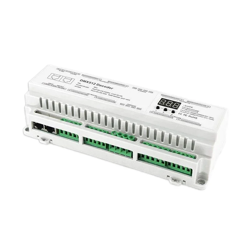 BC-632-DIN DIN-рейка высокой мощности 32CH DMX512 постоянного напряжения DC12V DC24V декодер