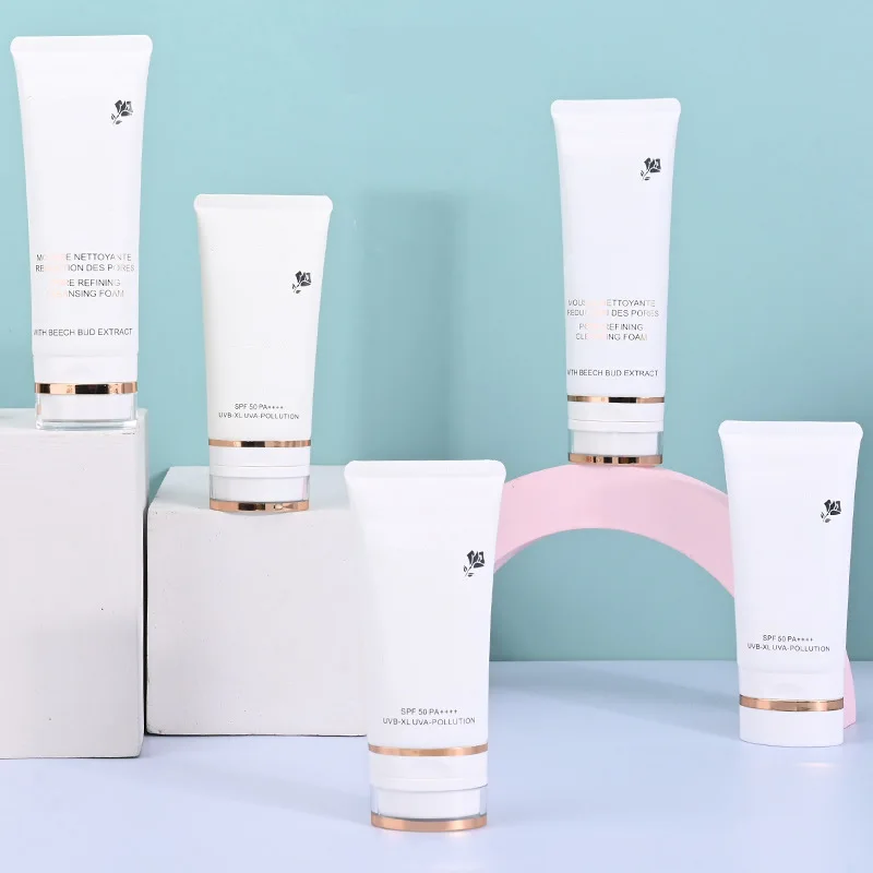 Customized printing flat face wash tubes Hand Cream, Cleanser, shampoo and Shower Gel tube packaging empty cosmetic tube